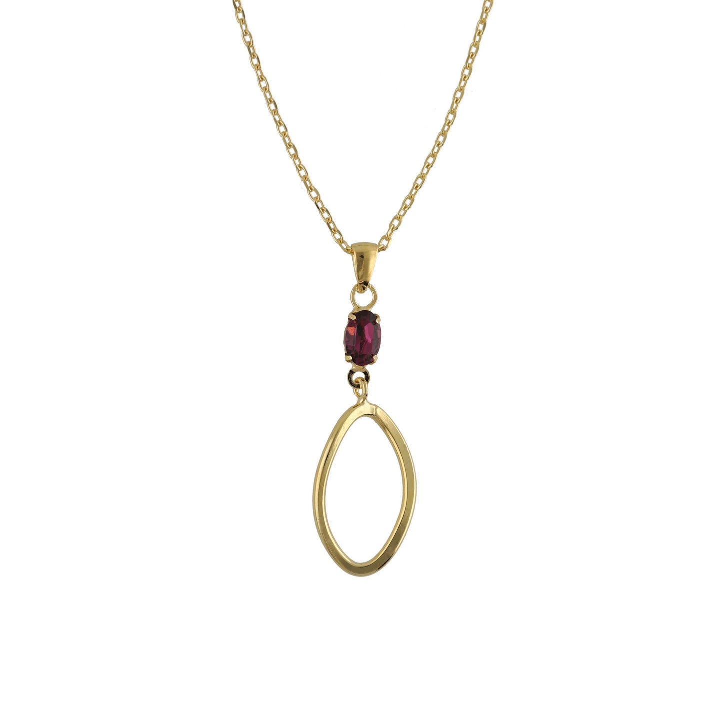 Gold plated Sterling Silver Long necklace pink crystal from Prisme