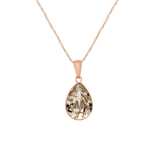 Rose Gold plated Sterling Silver Short necklace drop crystal from Essential