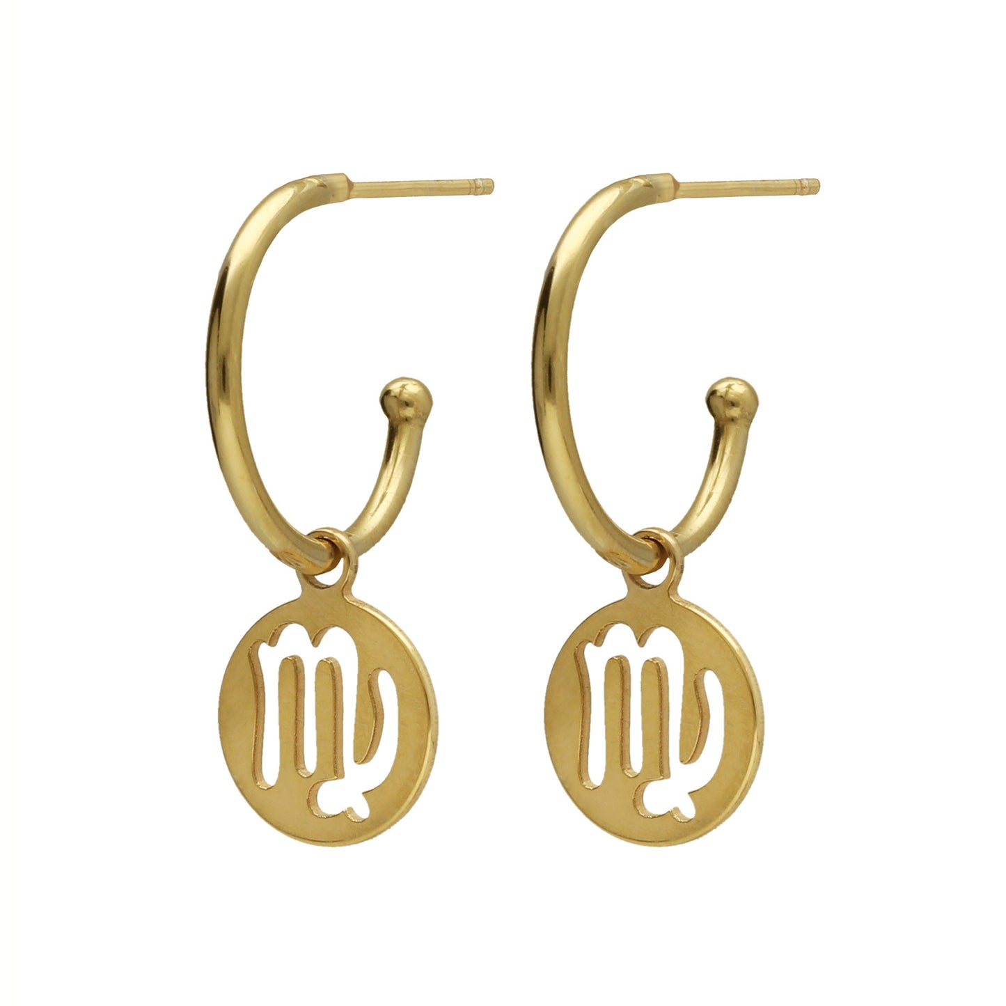 Gold plated Sterling Silver Hoop earrings horoscope from Astra