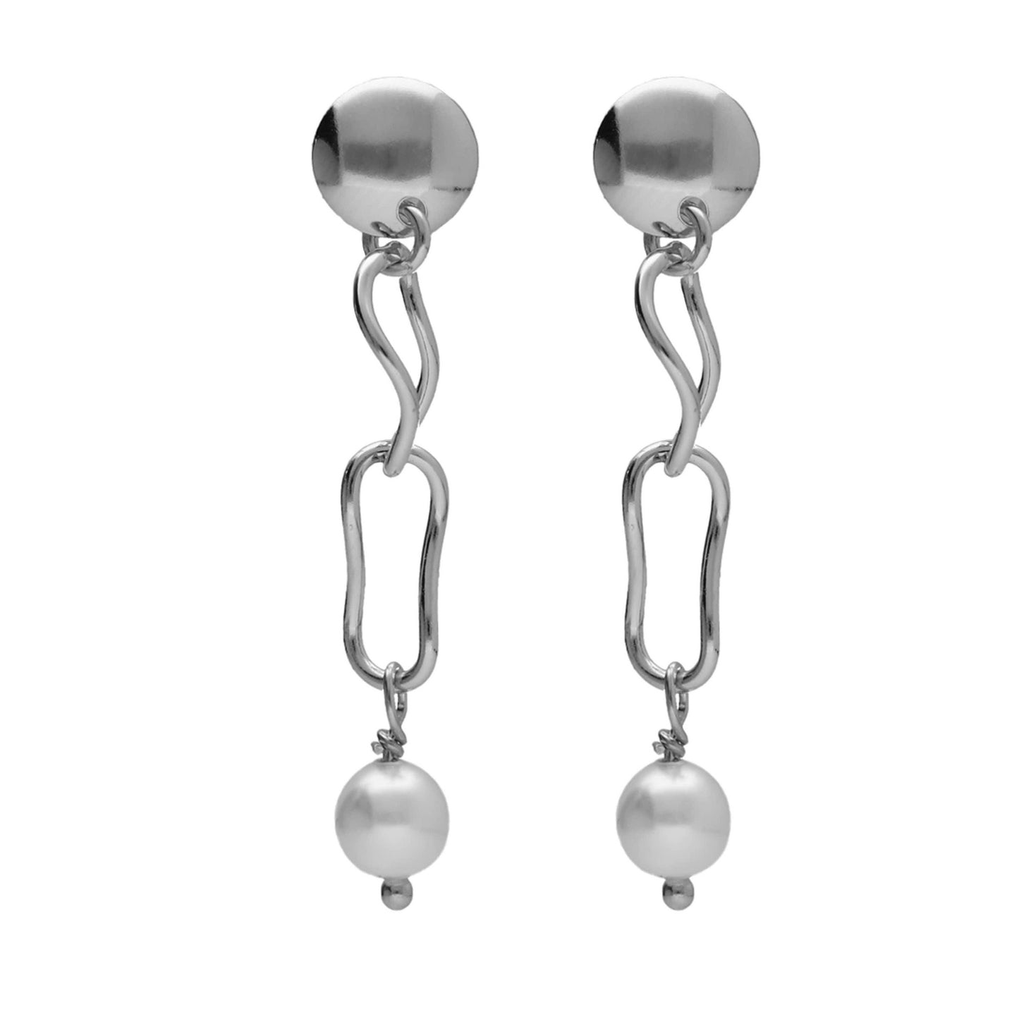 Sterling Silver Long earrings pearl from Connect