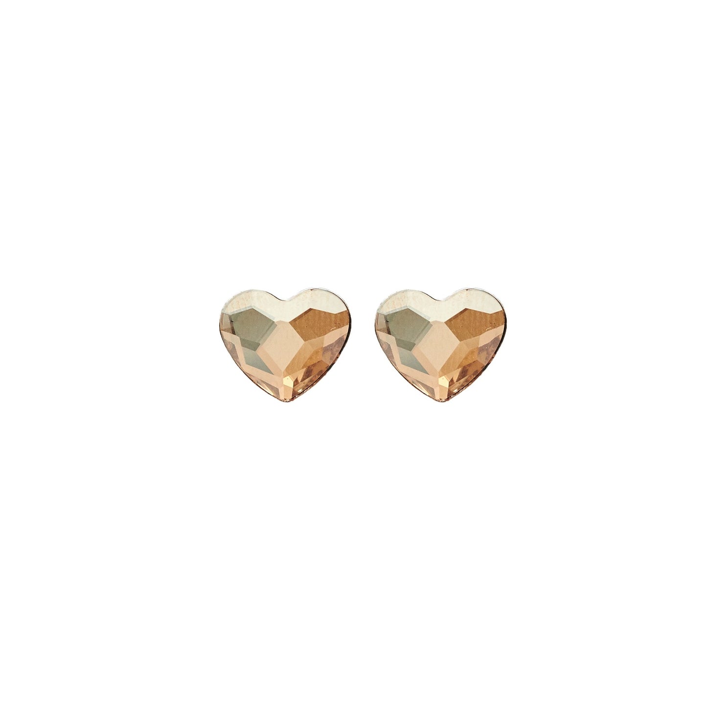 Rose Gold plated Sterling Silver Stud earrings heart crystal from Cuore