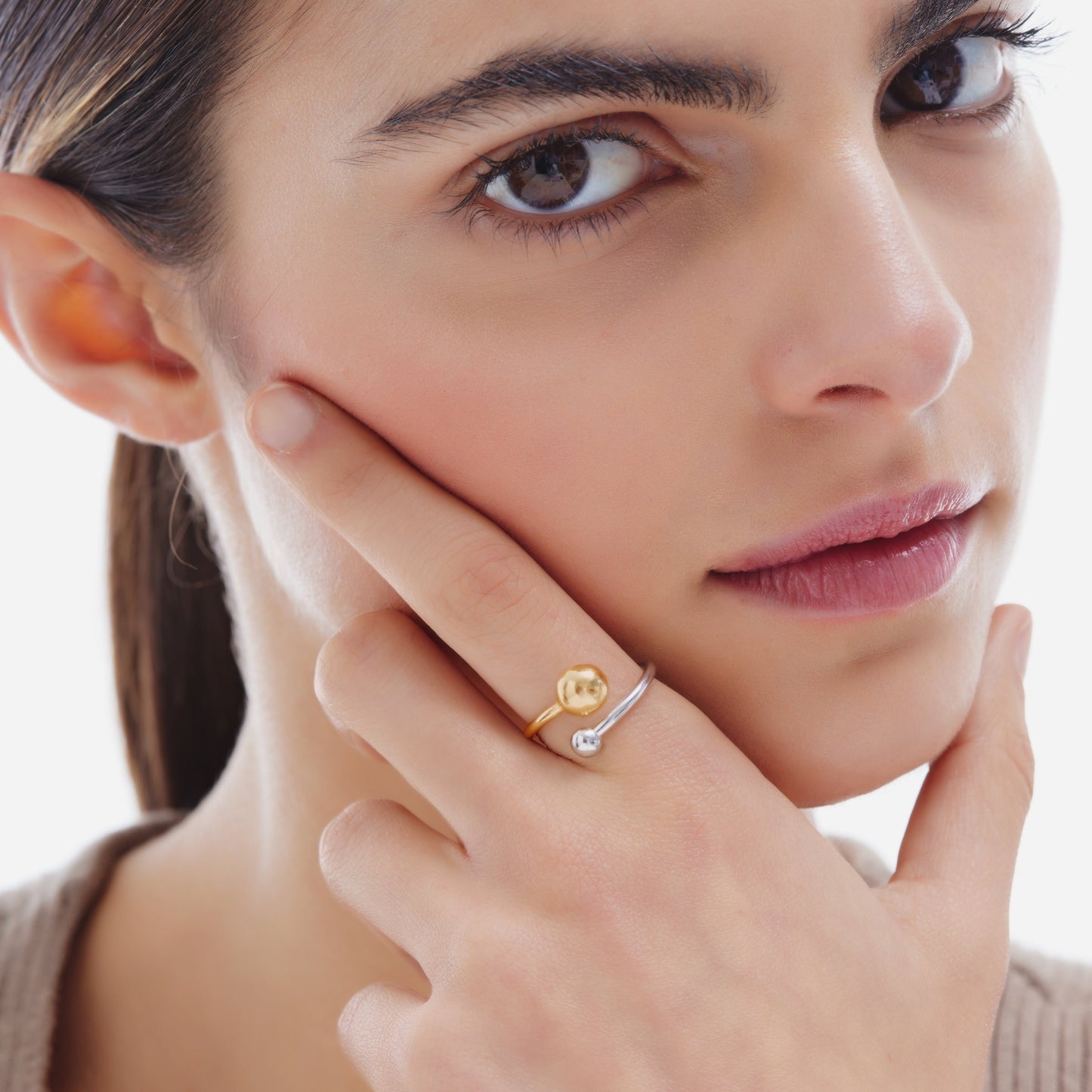 Sterling Silver Adjustable ring sphere from Copenhagen