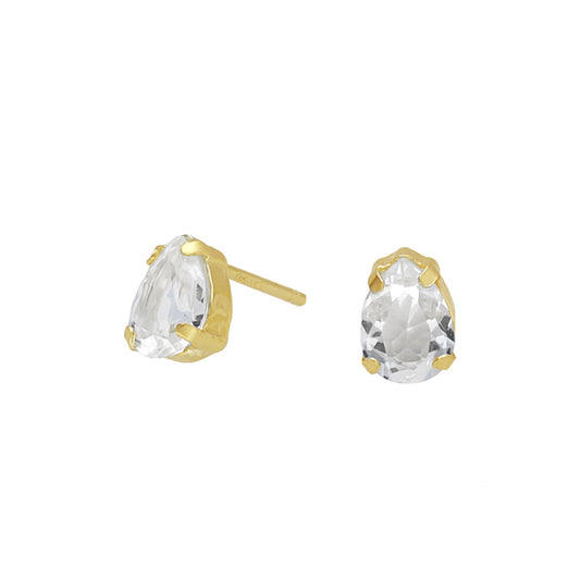 Sterling Silver Stud earrings white crystal from Eunoia