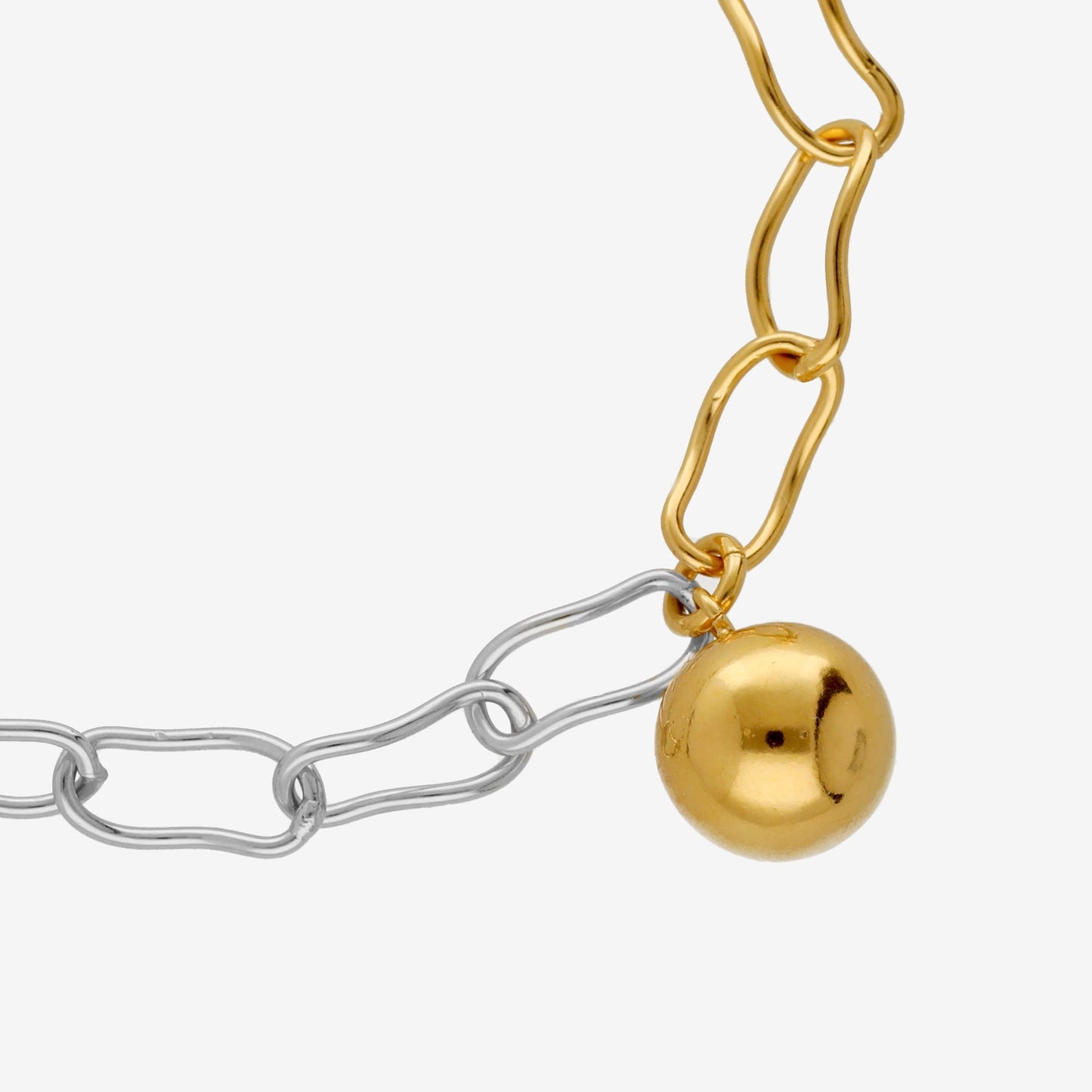 Rhodium and Gold plated Sterling Silver Bracelet sphere from Copenhagen