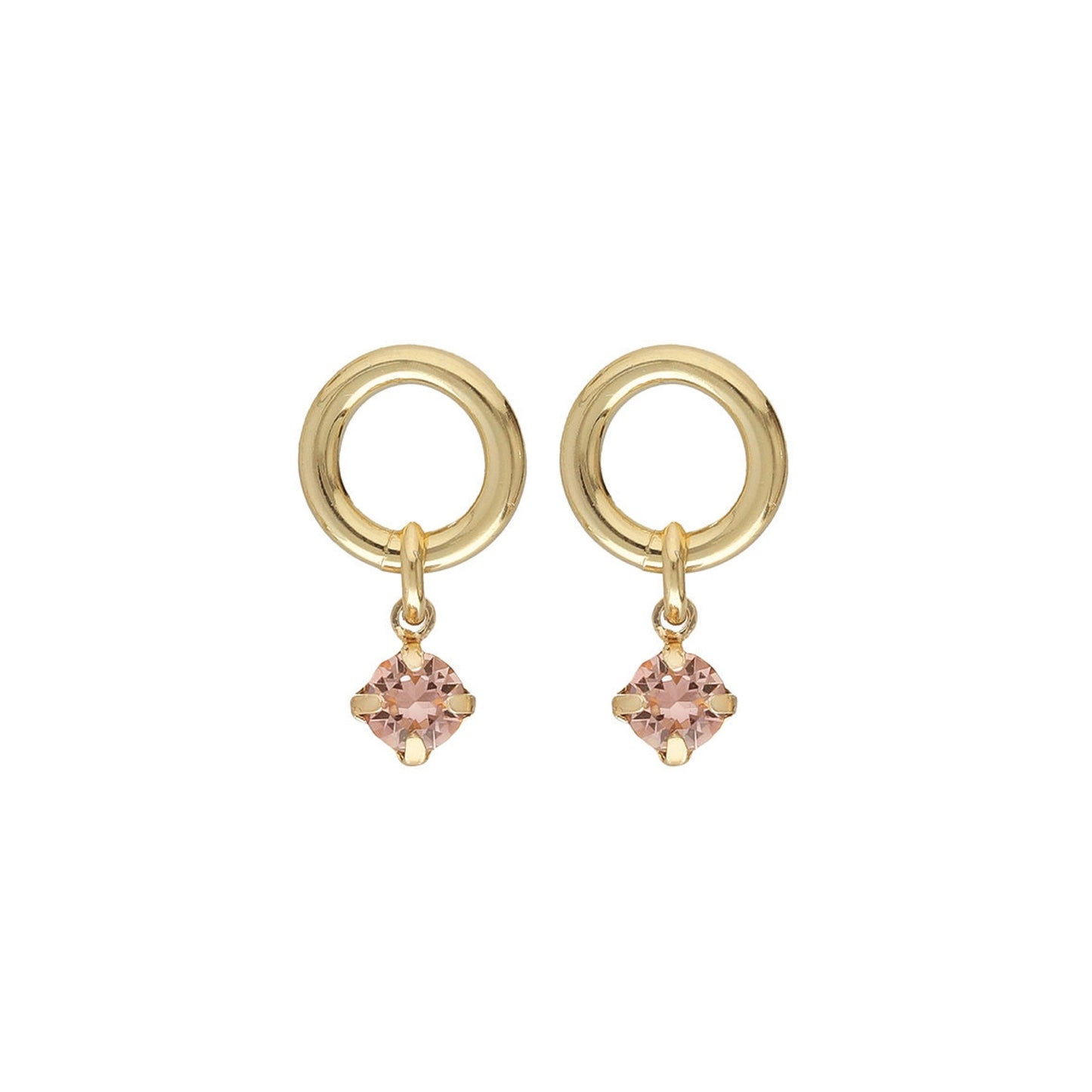 Gold plated Sterling Silver Short earrings circle crystal from Zahara