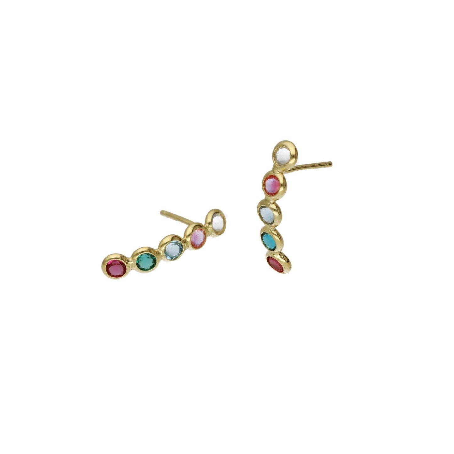 Sterling Silver Long earrings multicolor crystal from Valeria