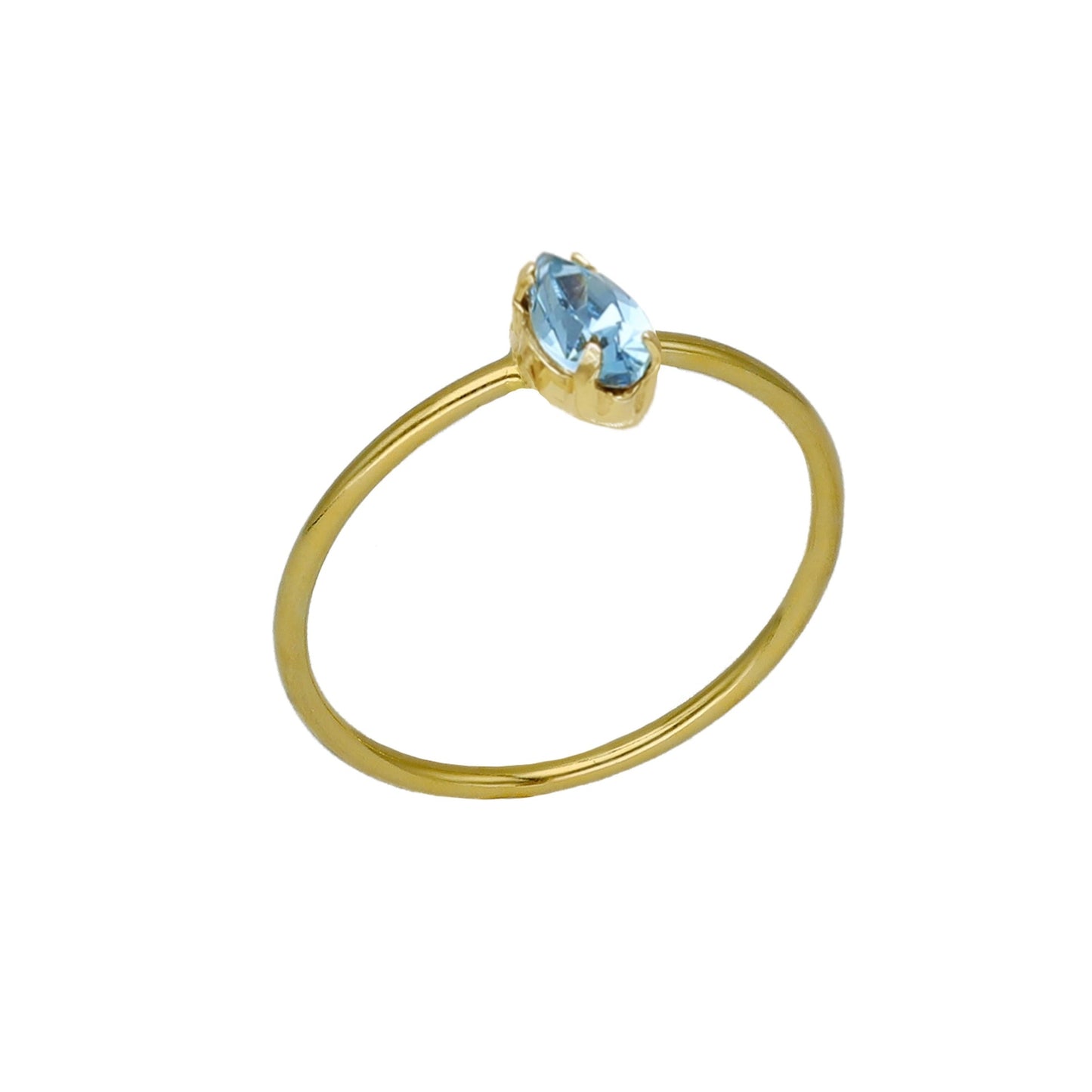 Gold plated Sterling Silver Ring crystal from Bianca