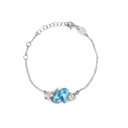 Rhodium Plated Sterling Silver Bracelet crystal from Drop