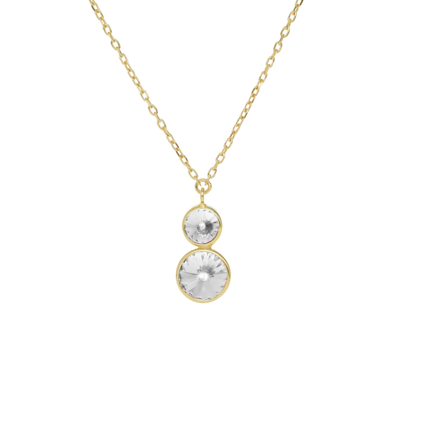 Gold plated Sterling Silver Short necklace 7 y 9mm crystal from Basic