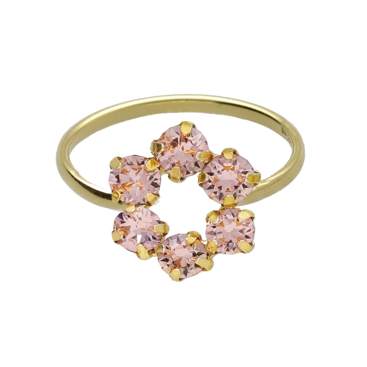 Gold plated Sterling Silver Ring circle crystal from Zahara