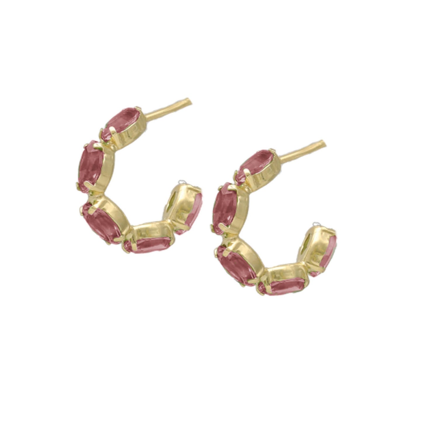 Gold plated Sterling Silver Hoop earrings crystal from Arisa