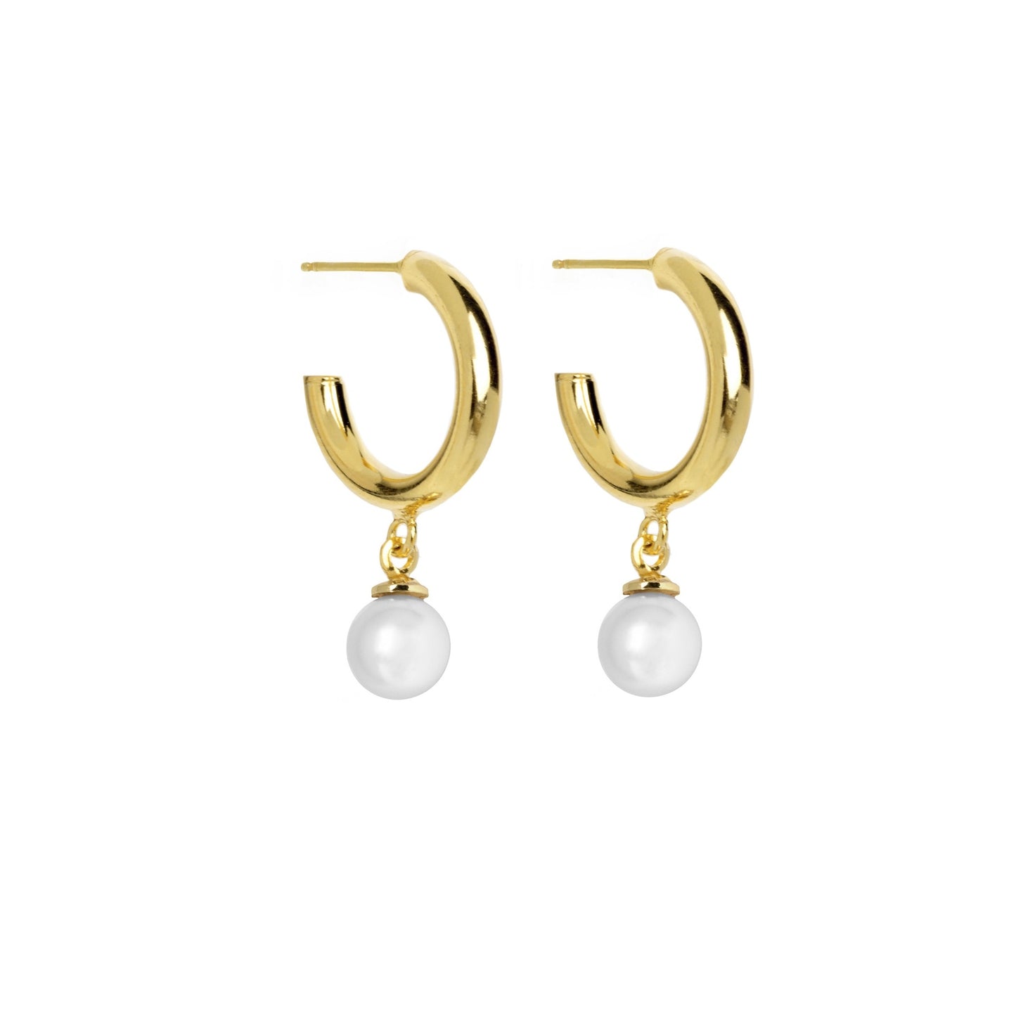 Sterling Silver Hoop earrings pearl from Je T´Aime