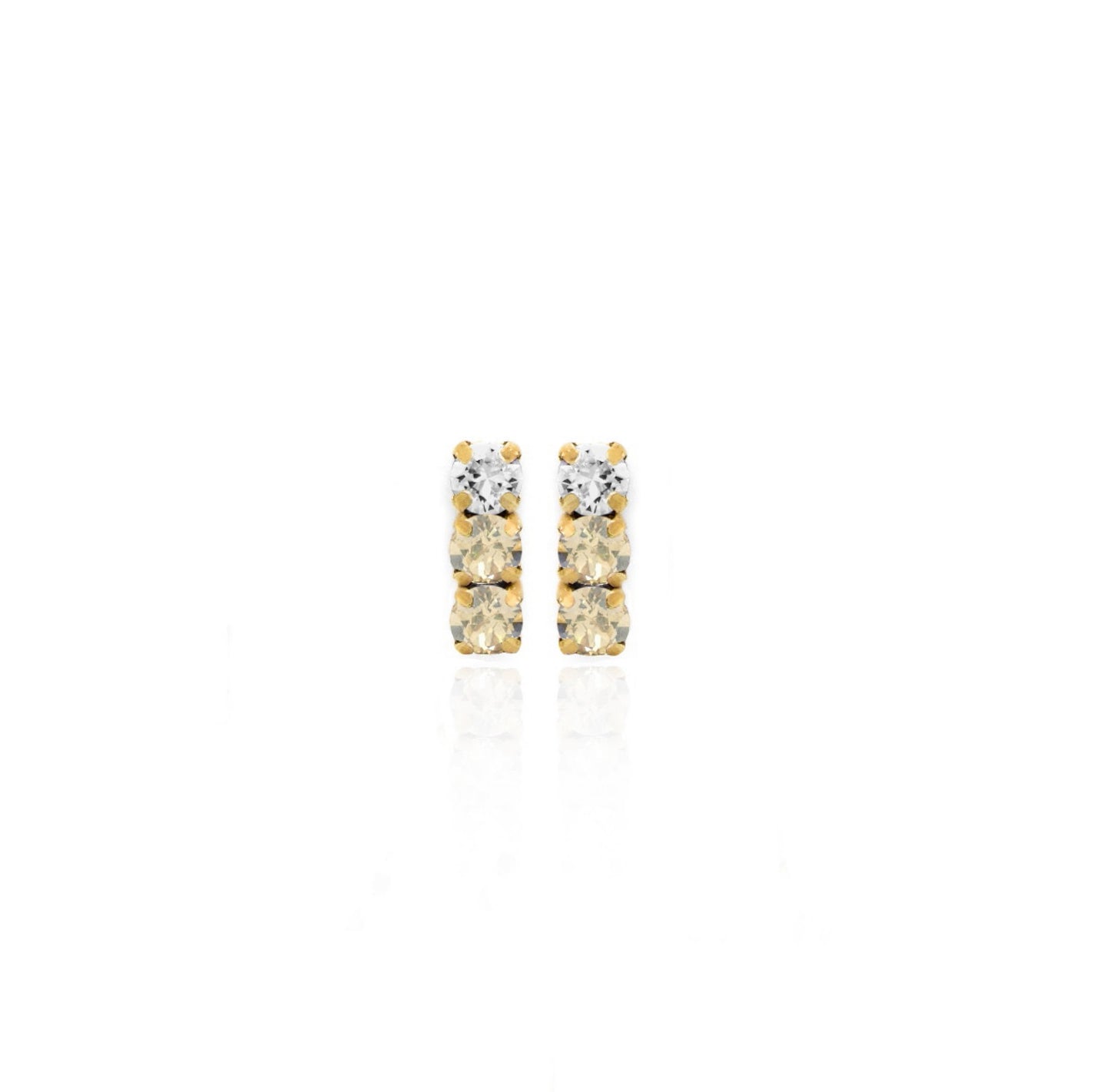 Gold plated Sterling Silver Short earrings crystal from Aura