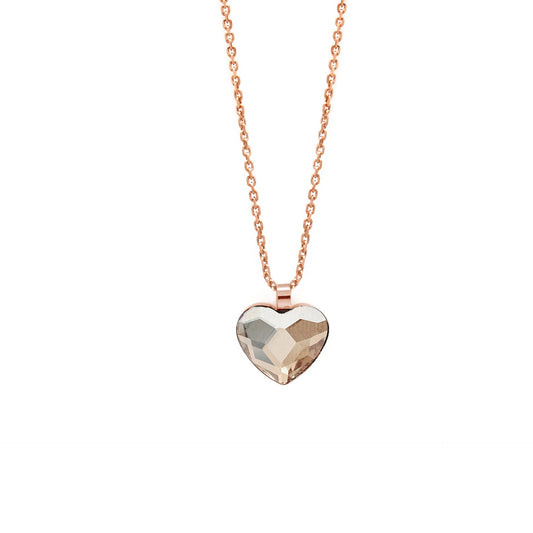 Rose Gold plated Sterling Silver Short necklace heart crystal from Cuore