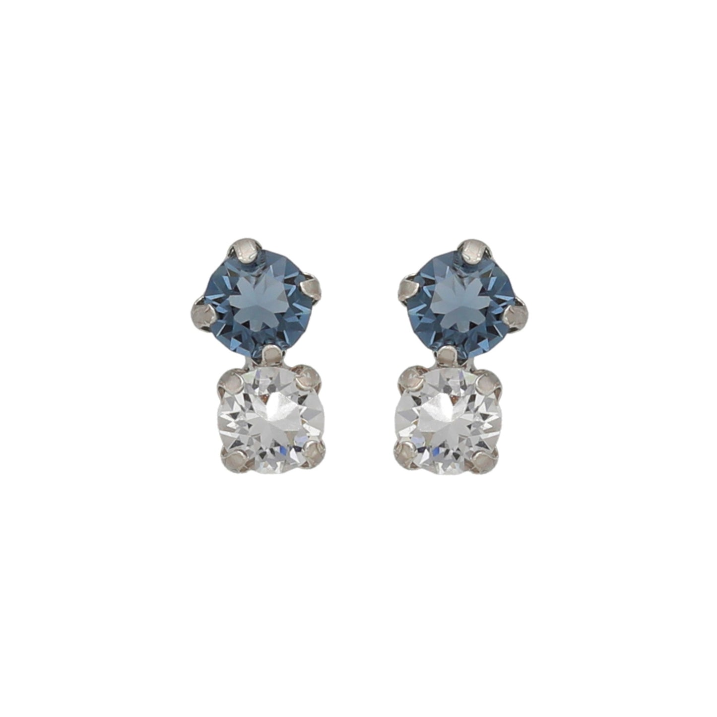 Rhodium plated Sterling Silver Stud earrings crystal from Illume