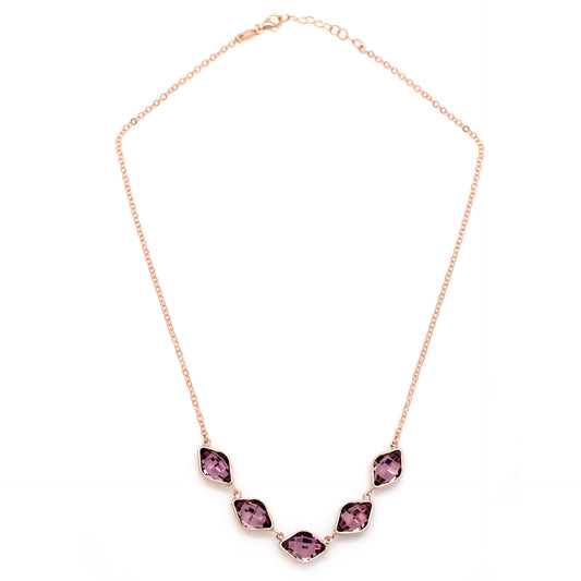 Rose Gold plated Sterling Silver Short necklace crystal from Classic