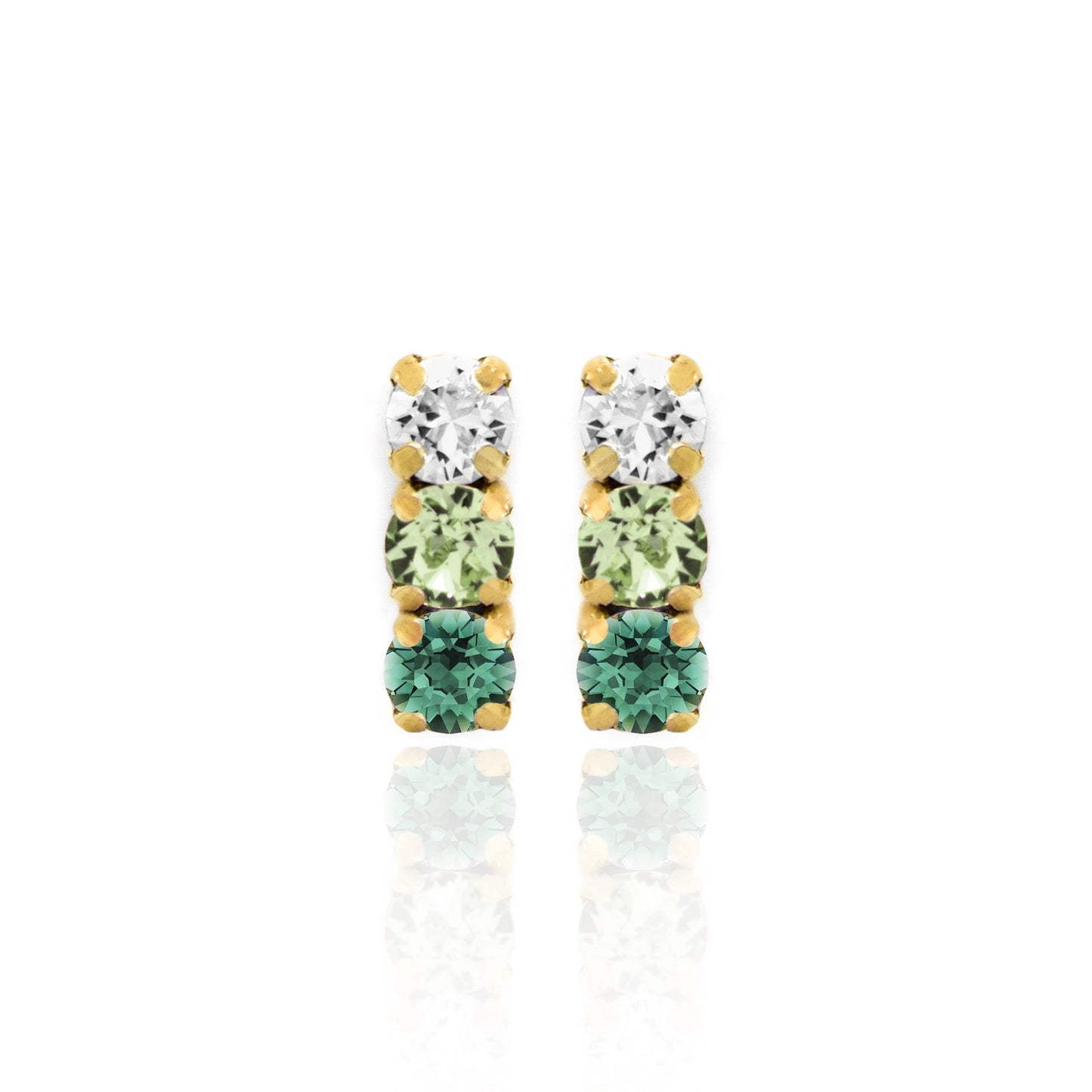 Gold plated Sterling Silver Short earrings crystal from Aura