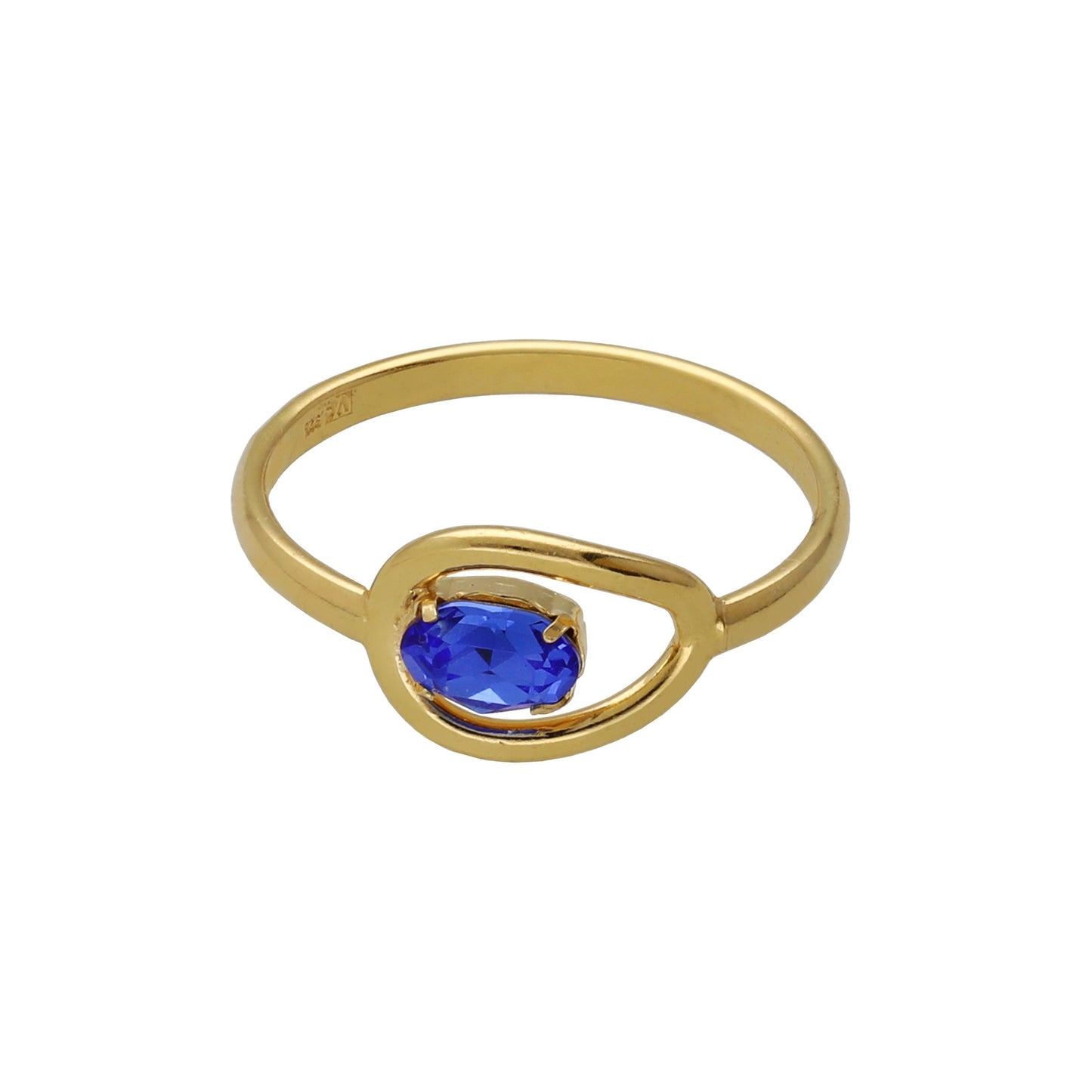 Gold plated Sterling Silver Fixed ring crystal from Prisme