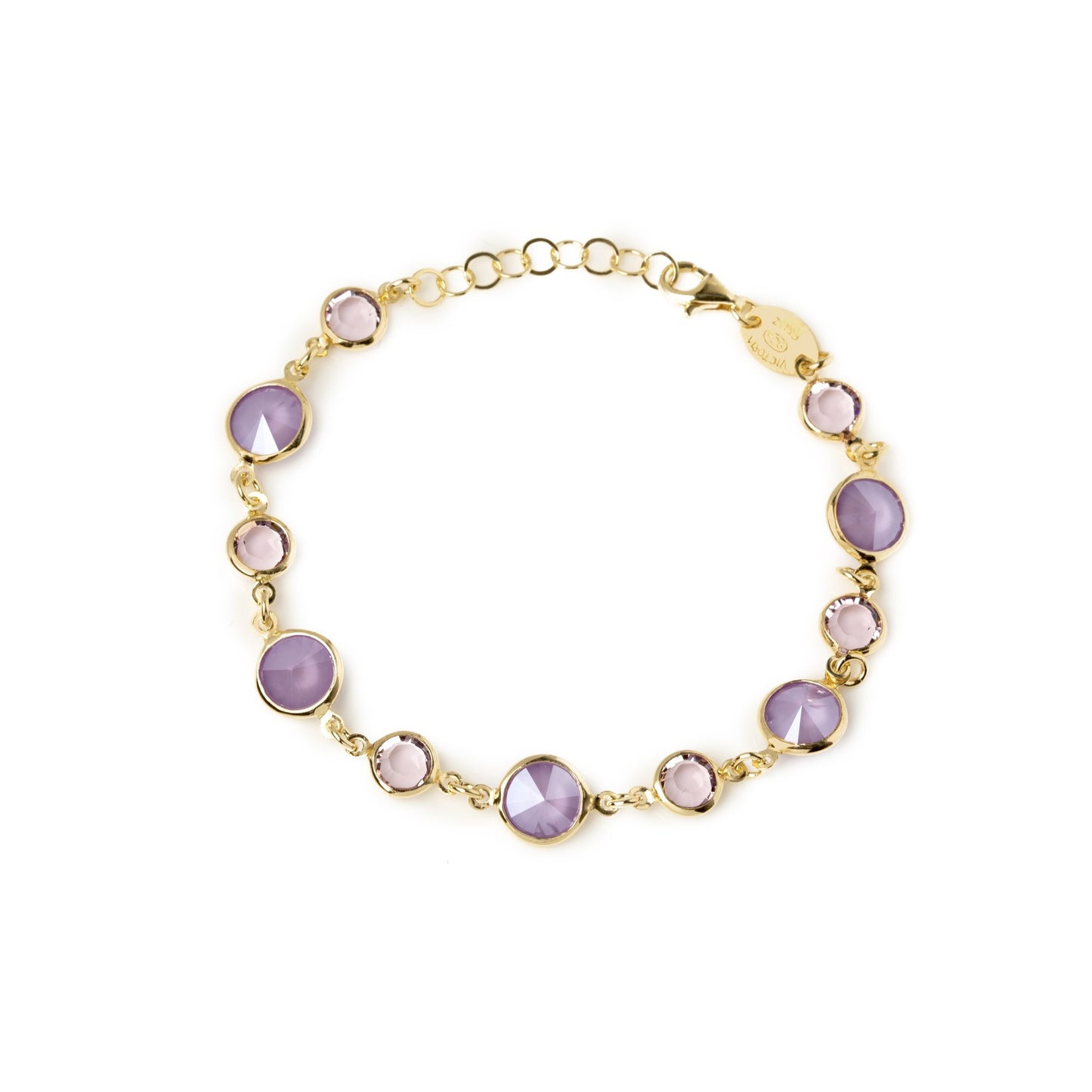 Gold plated Sterling Silver Bracelet circle crystal from Basic