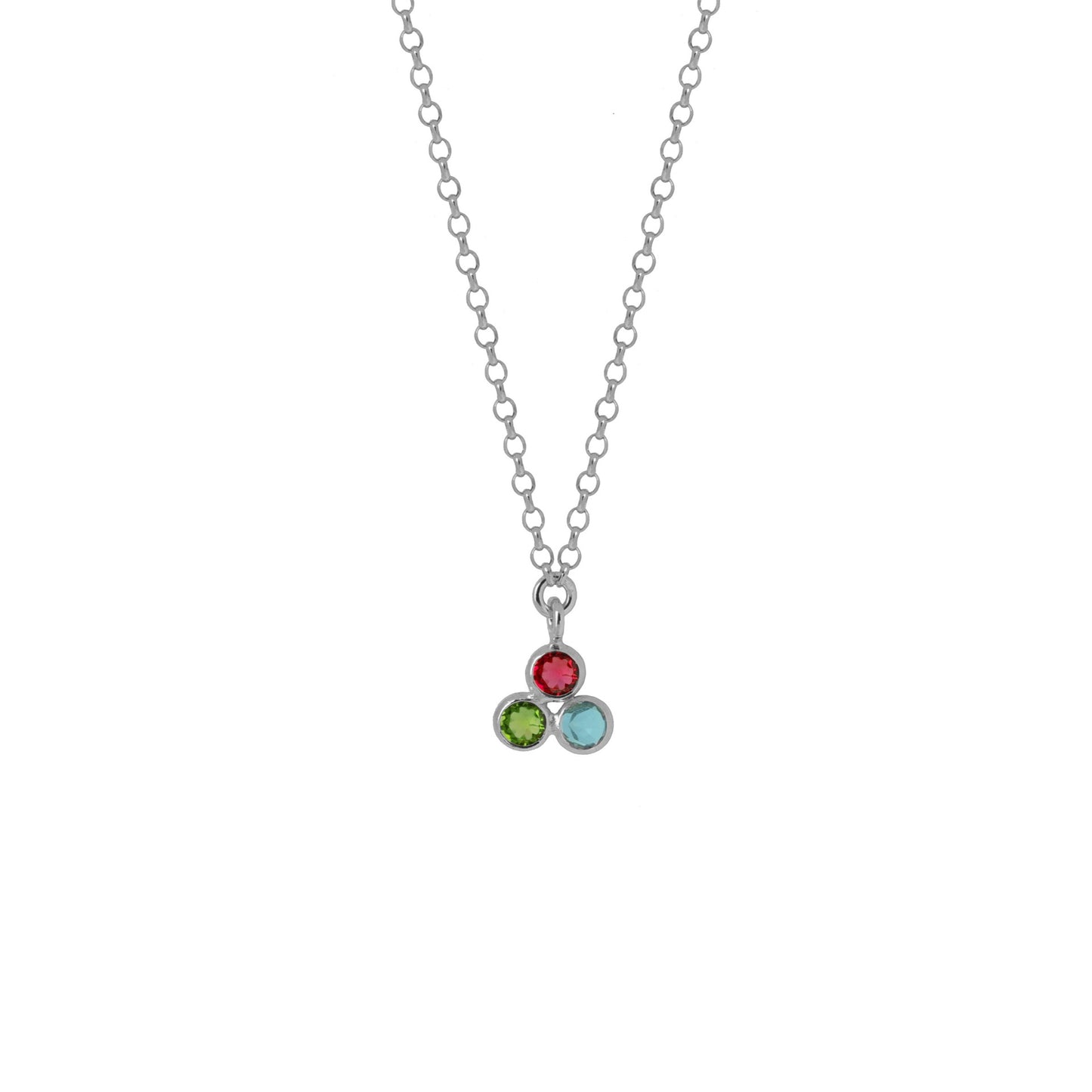 Sterling Silver Short necklace flower multicolor crystal from Juliette