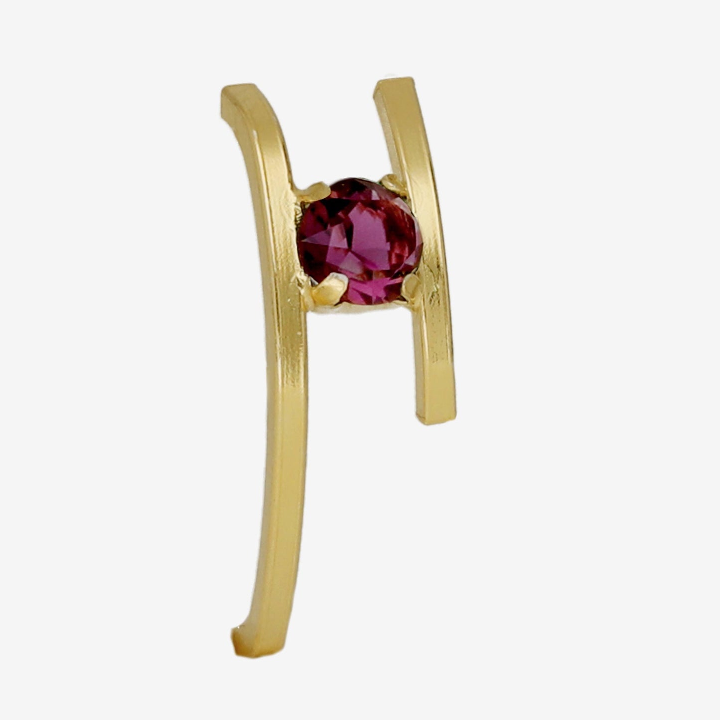 Gold plated Sterling Silver Lobe Cuff circle crystal from Paris