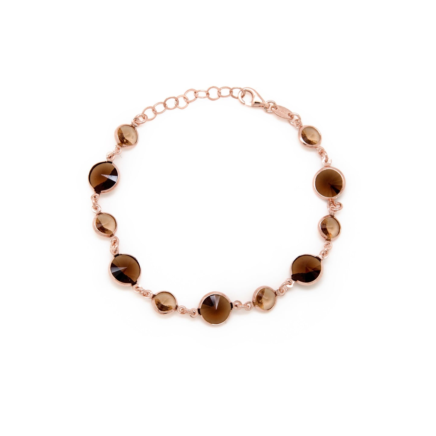 Rose Gold plated Sterling Silver Bracelet circle crystal from Basic