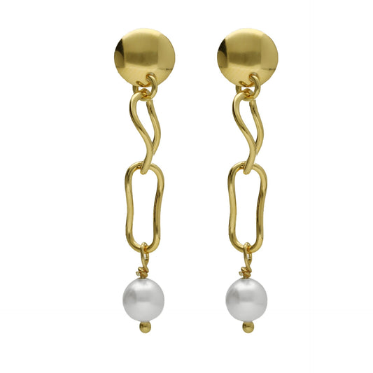 Sterling Silver Long earrings pearl from Connect