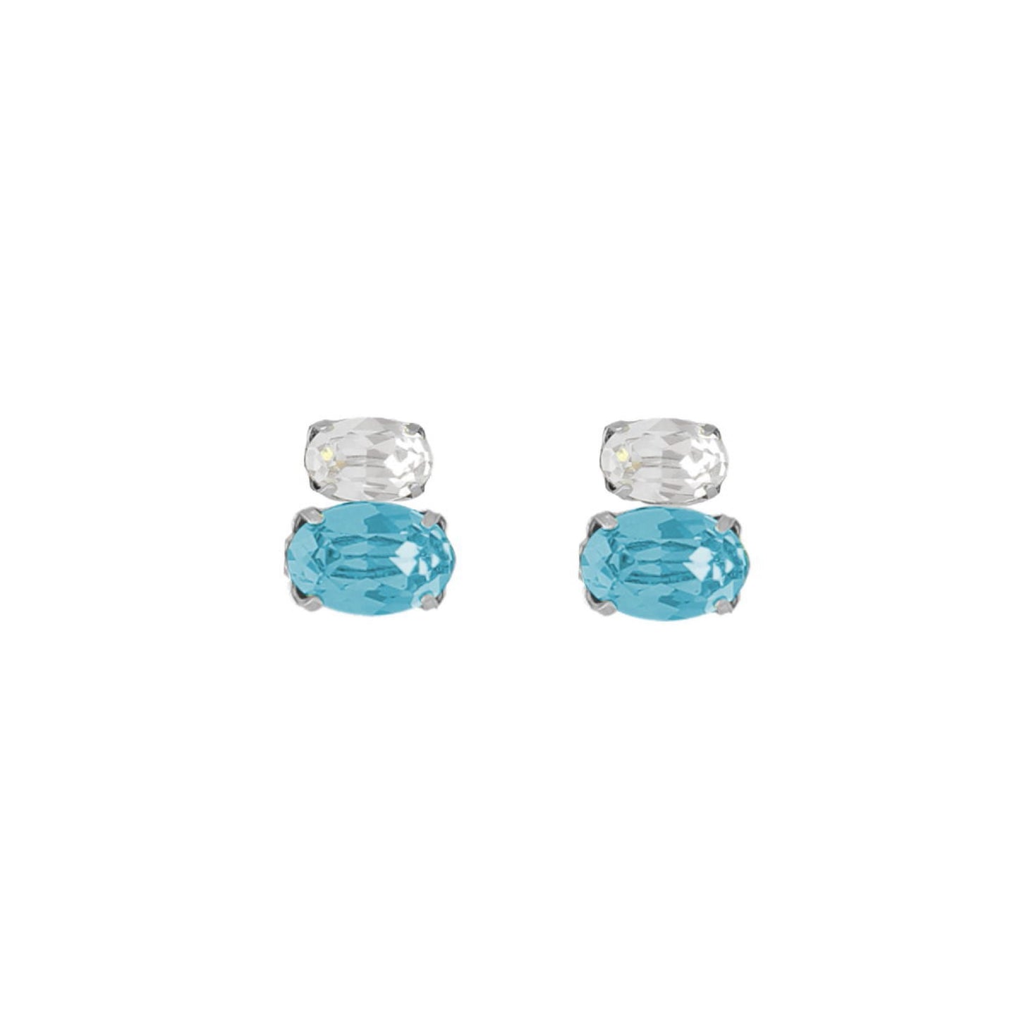 Rhodium Plated Sterling Silver Stud earrings crystal from Gemma