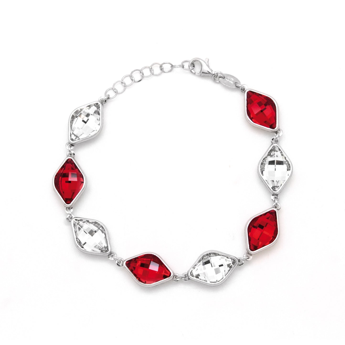 Pulsera cristal en Plata baño rodio de Classic