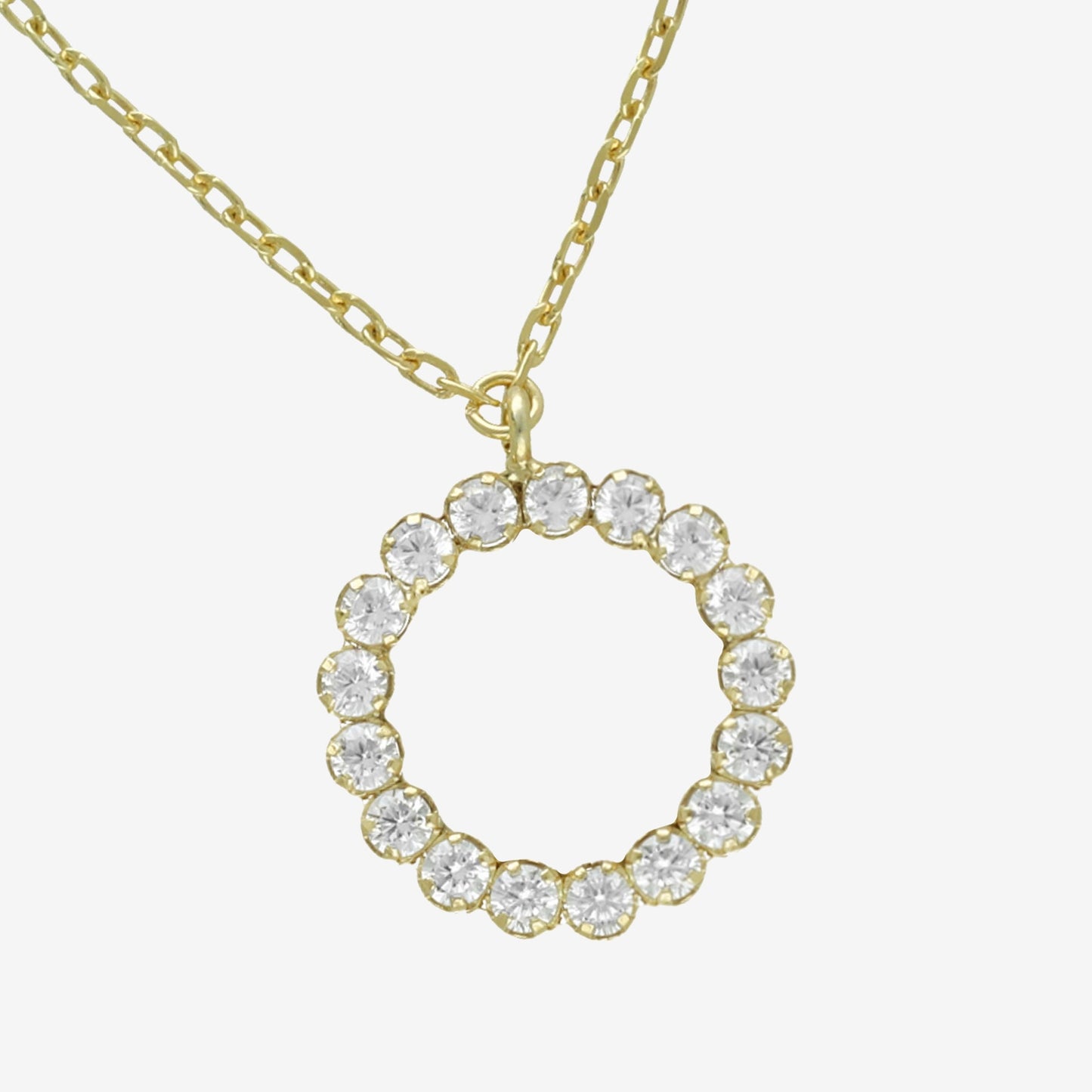 Sterling Silver Short necklace circle white crystal from Halo