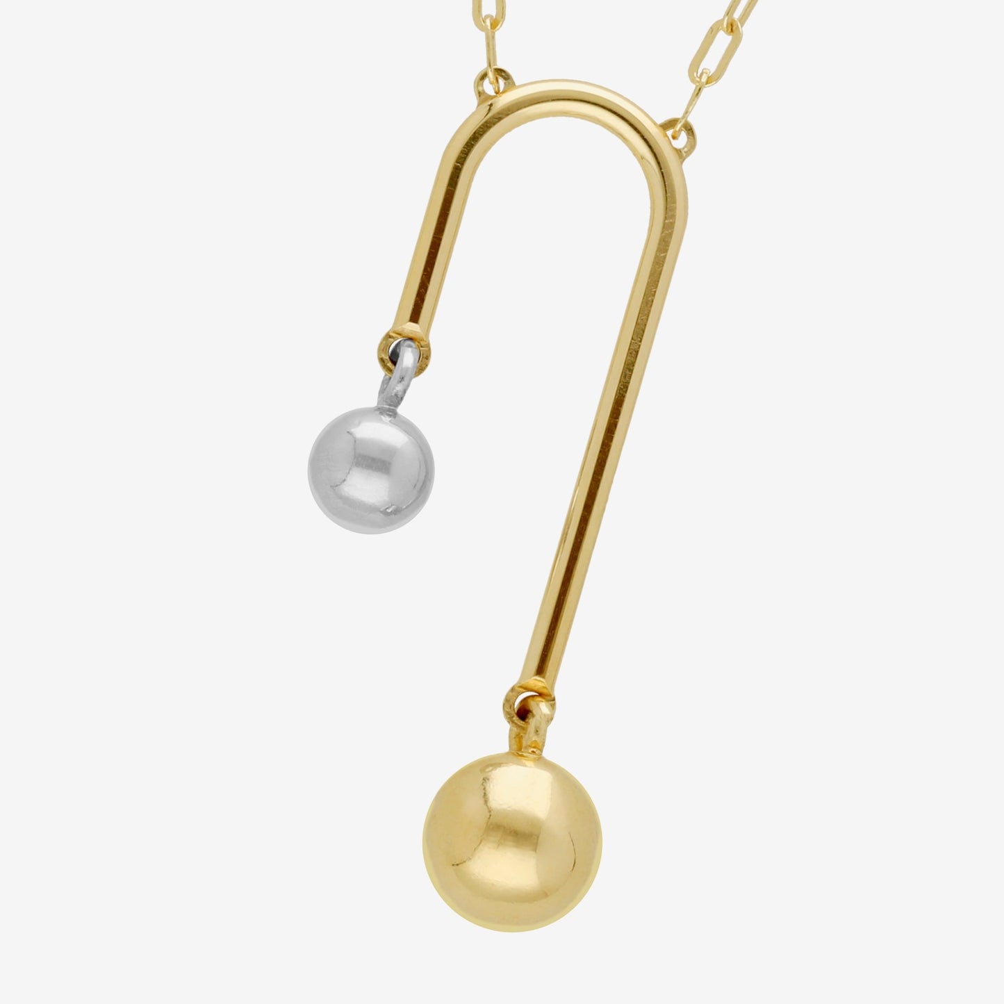 Rhodium and Gold plated Sterling Silver Short necklace  sphere from Copenhagen