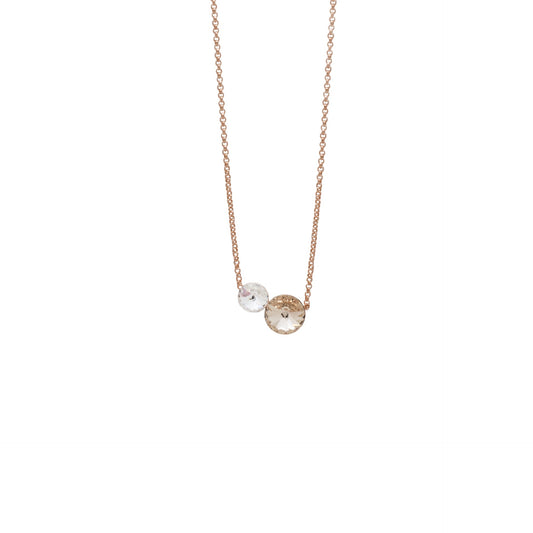 Rose Gold plated Sterling Silver Short necklace circle crystal from Combination