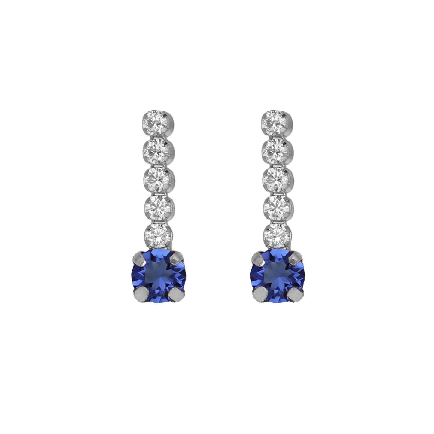 Rhodium Plated Sterling Silver Short earrings waterfall crystal from Shine