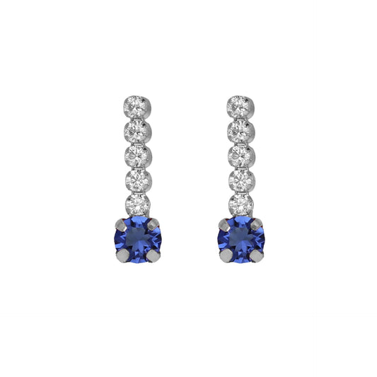 Rhodium Plated Sterling Silver Short earrings waterfall crystal from Shine