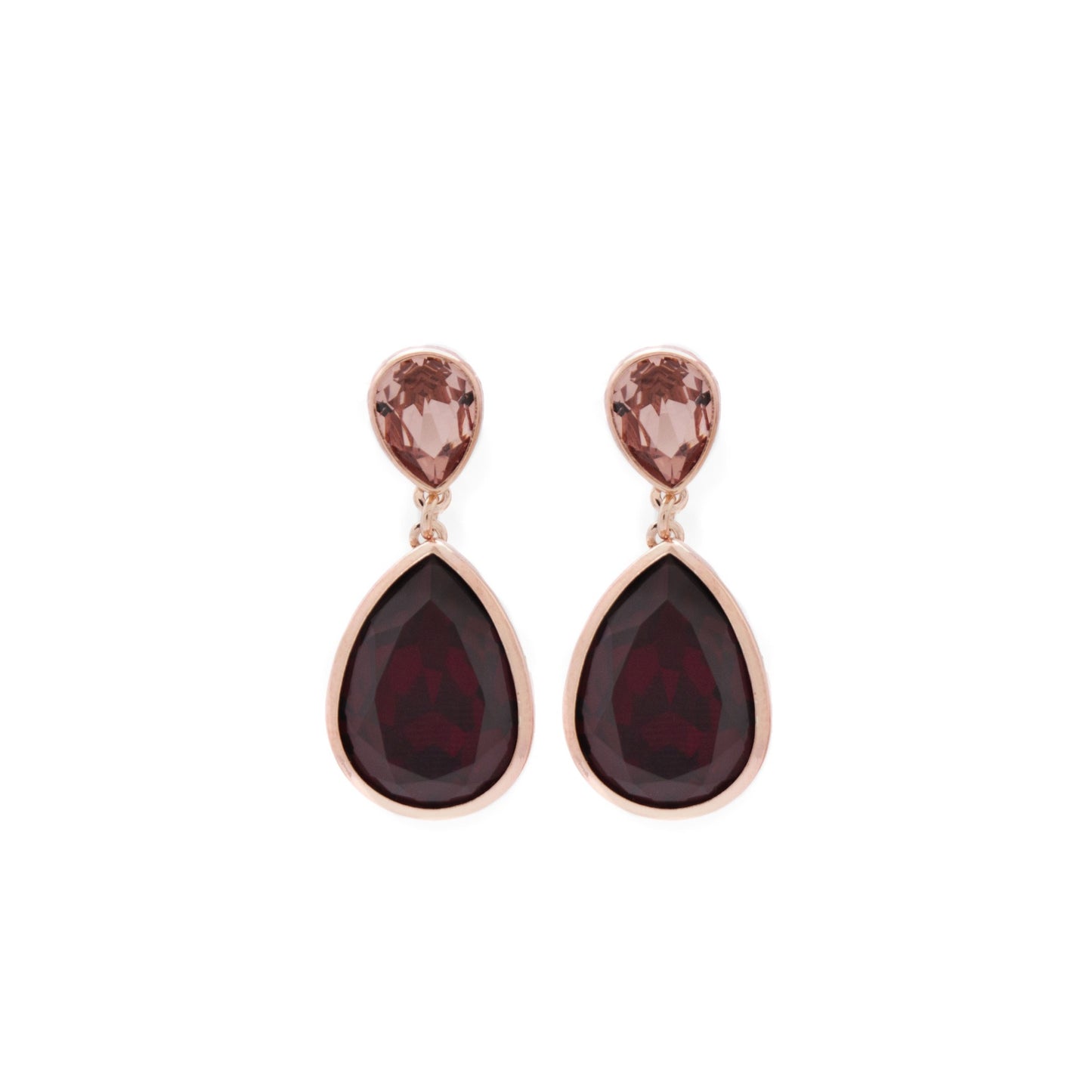 Rose Gold plated Sterling Silver Long earrings drop crystal from Essential