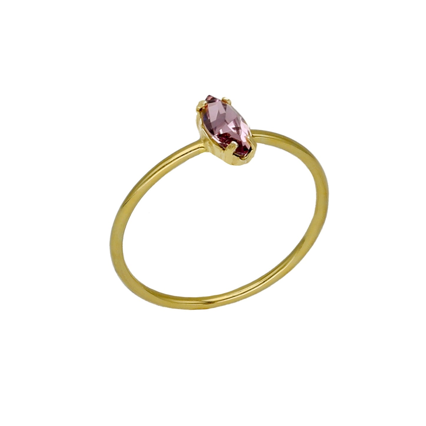 Gold plated Sterling Silver Ring crystal from Bianca