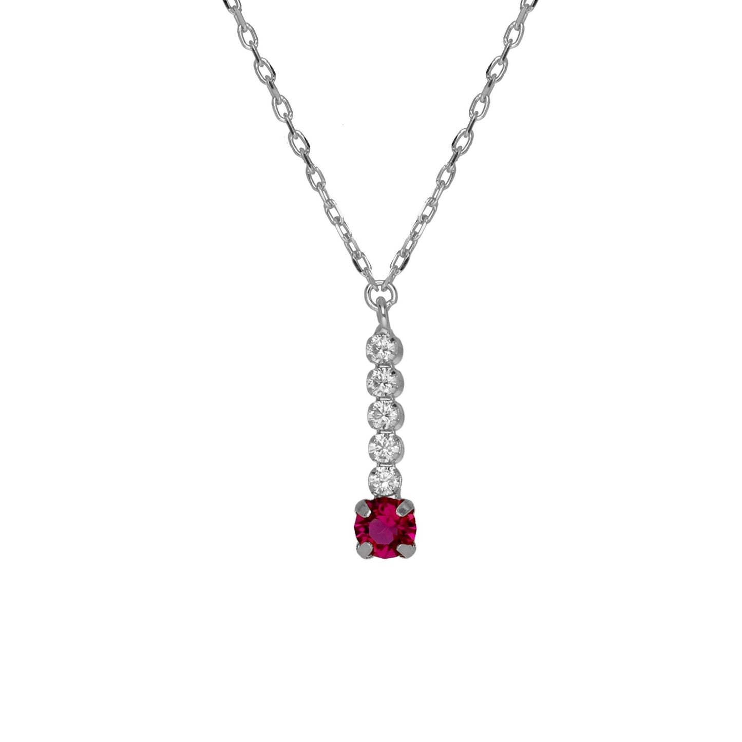 Rhodium Plated Sterling Silver Short necklace waterfall crystal from Shine