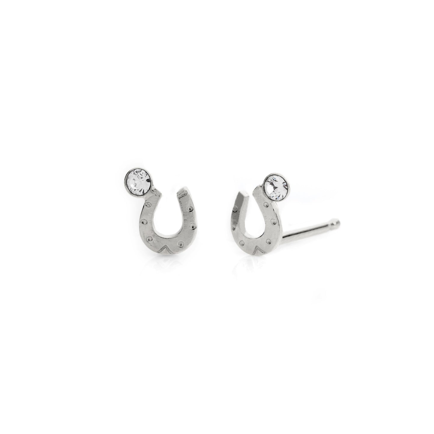 Sterling Silver Stud earrings horseshoe white crystal from Kids