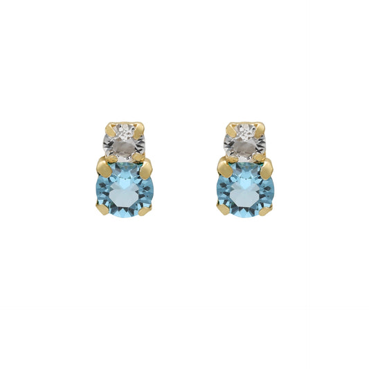 Gold plated Sterling Silver Short earrings crystal from Jasmine