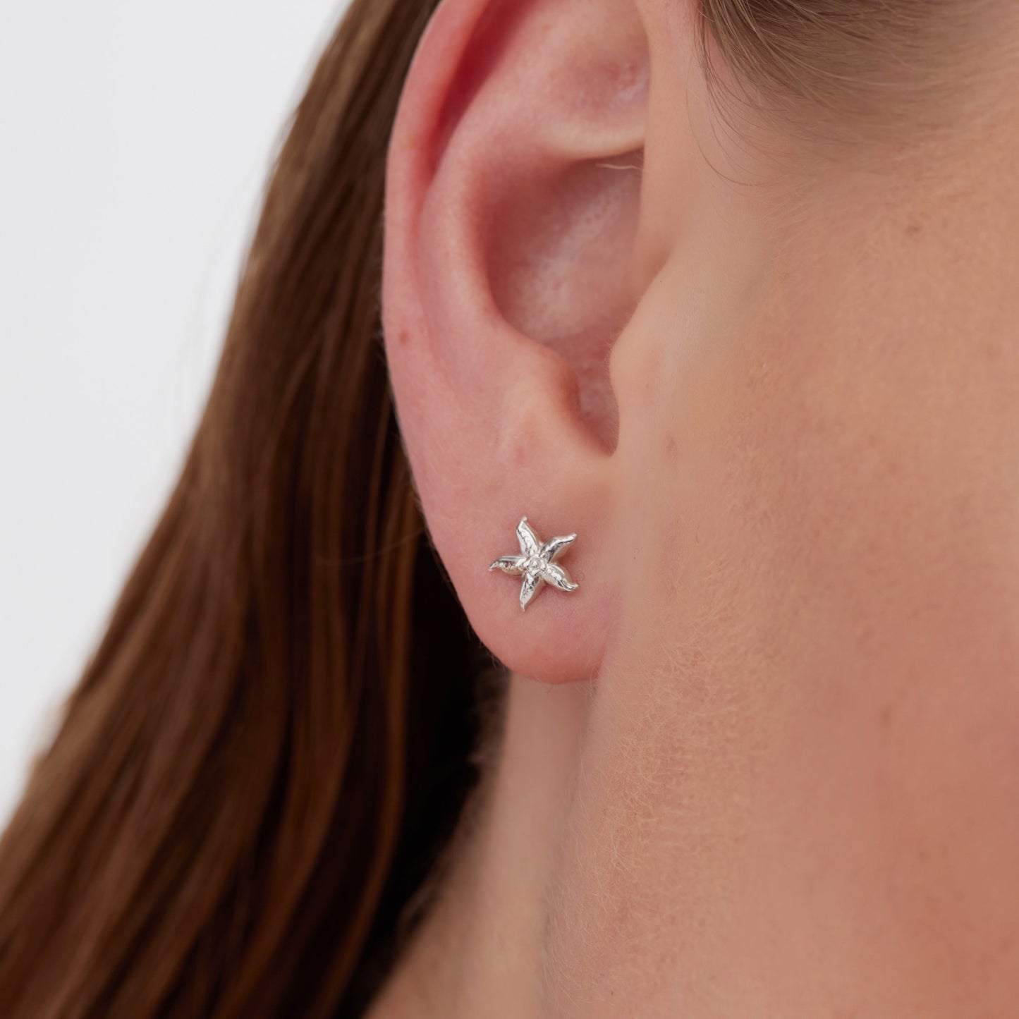 Rhodium Plated Sterling Silver Stud earrings star from Bliss