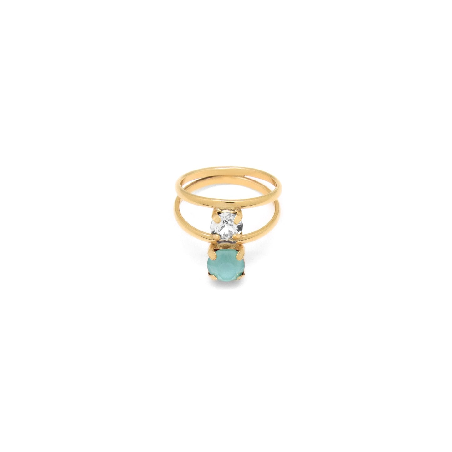 Gold plated Sterling Silver Ring crystal from Ayna