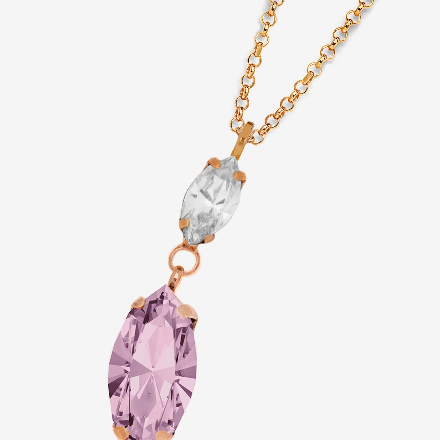 Rose Gold plated Sterling Silver Short necklace crystal from Aqua