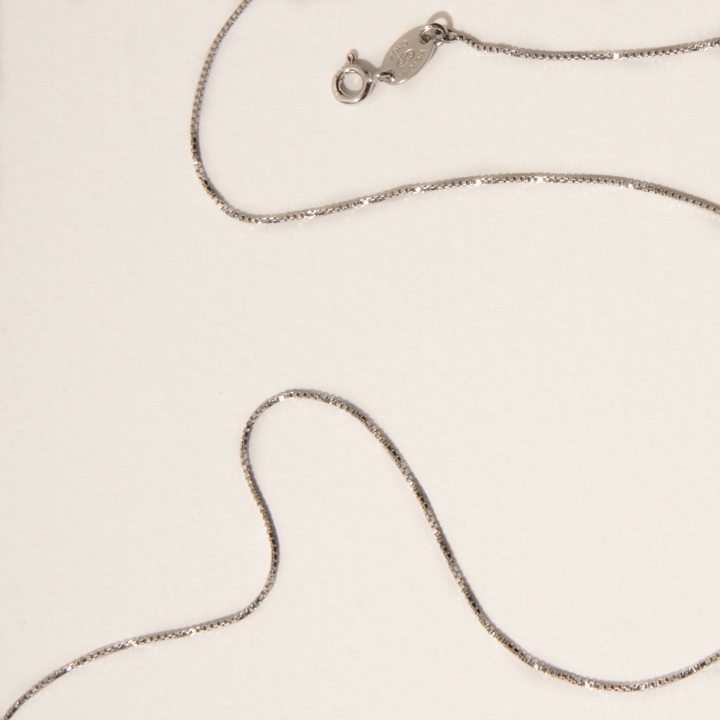 Rhodium Plated Sterling Silver Venice Chain