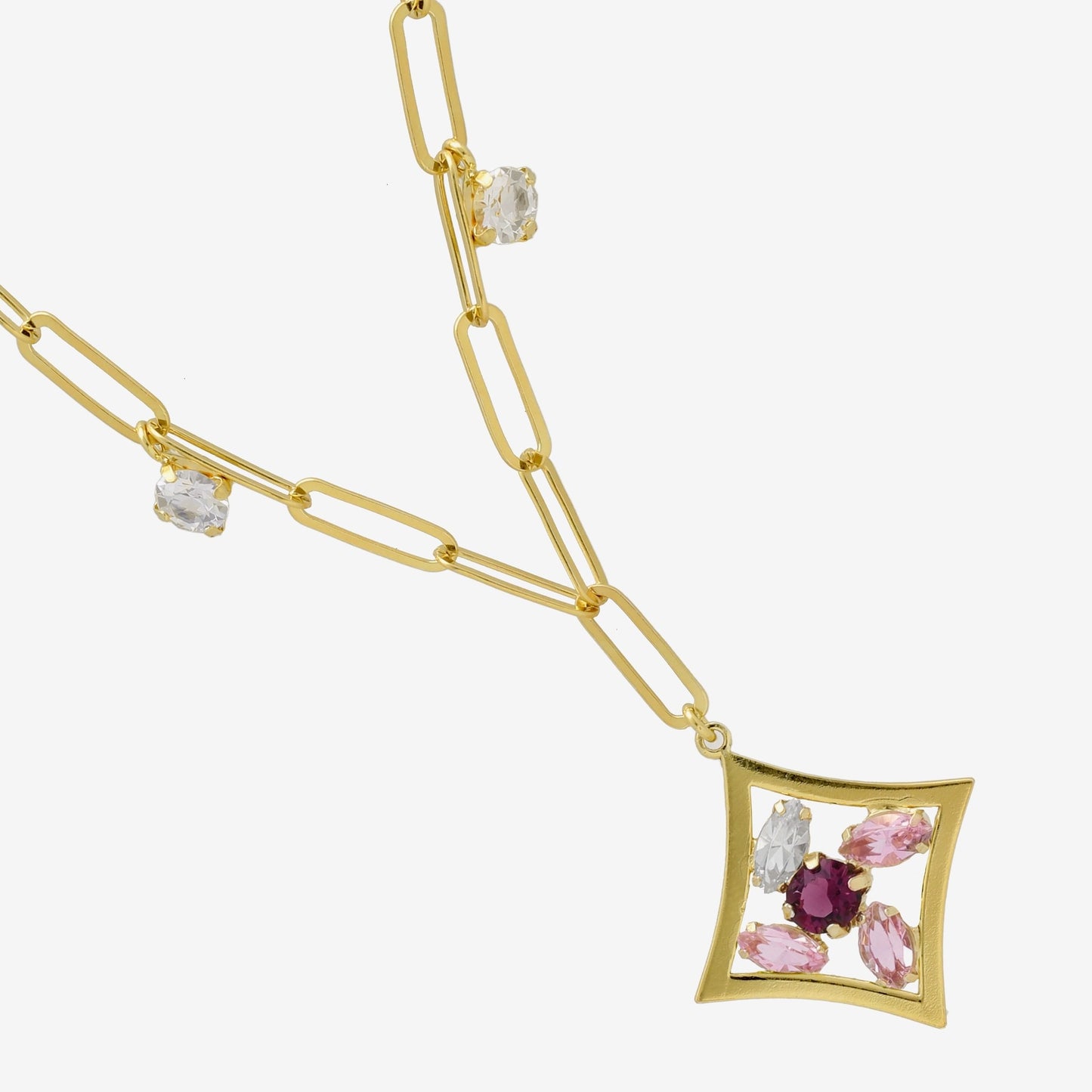 Gold plated Sterling Silver Short necklace luck crystal from Paris