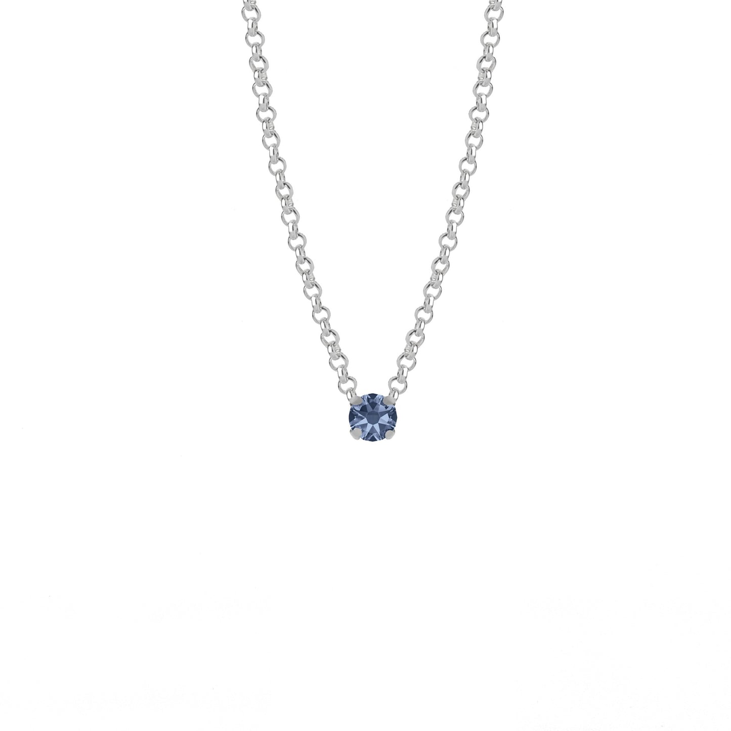 Rhodium Plated Sterling Silver Short necklace white crystal from Celine