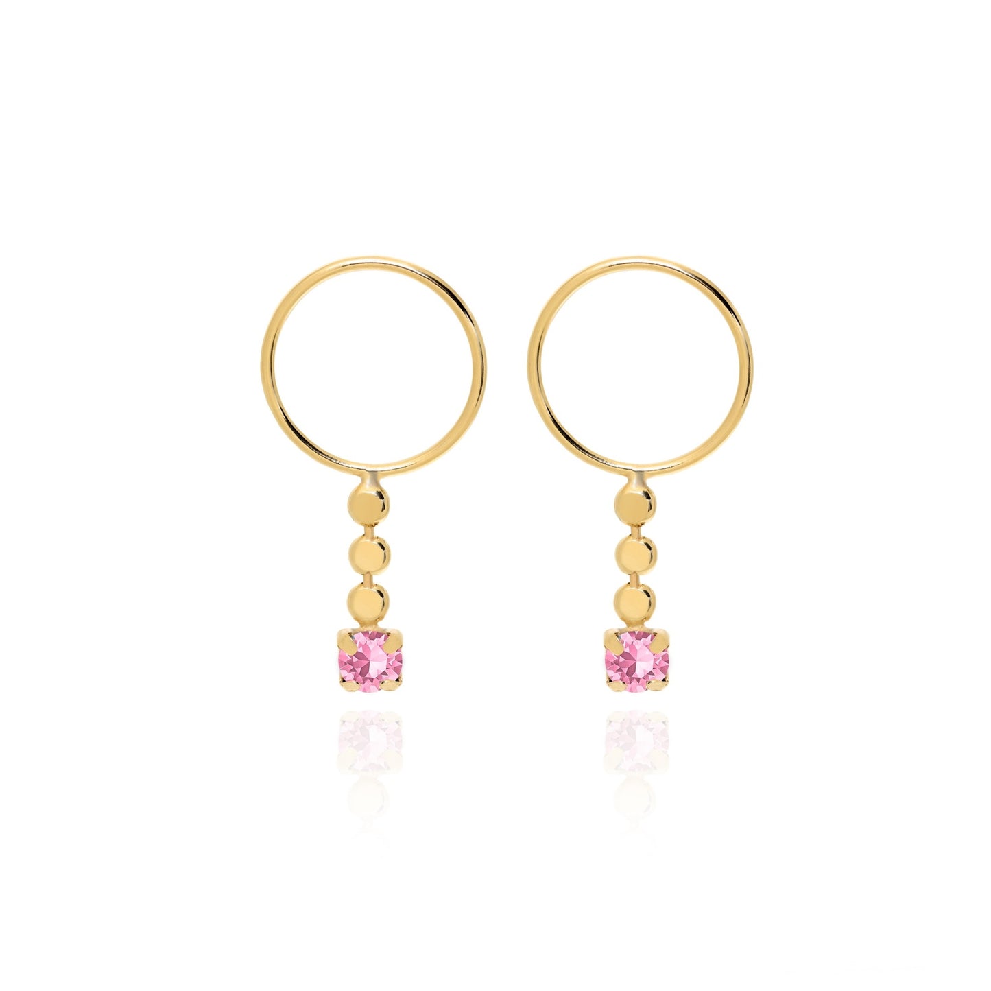 Gold plated Sterling Silver Hoop earrings circle crystal from Niwa