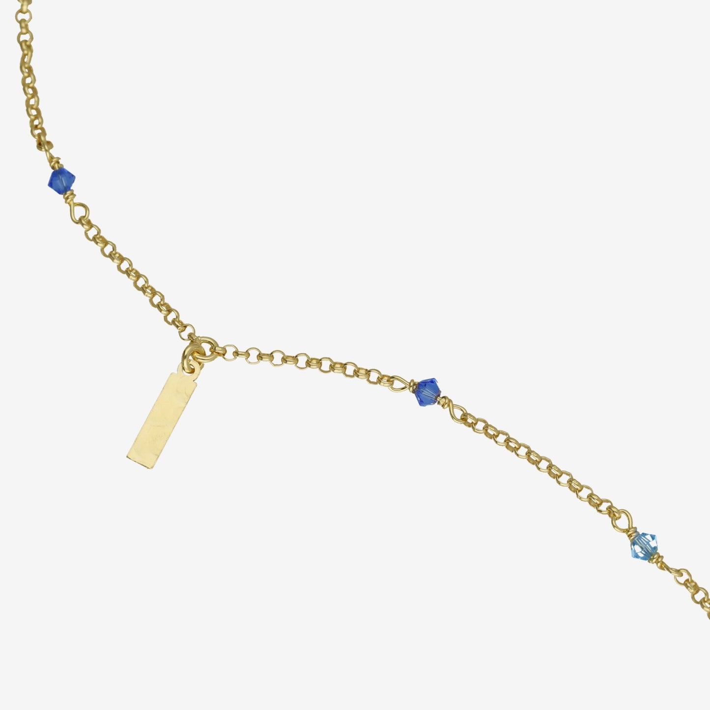 Sterling Silver Anklet blue crystal