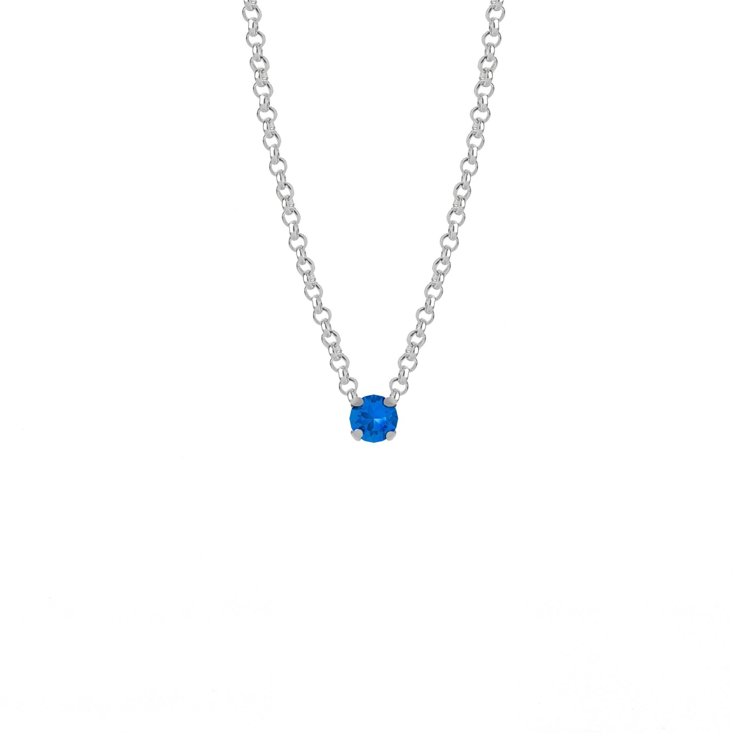 Rhodium Plated Sterling Silver Short necklace white crystal from Celine