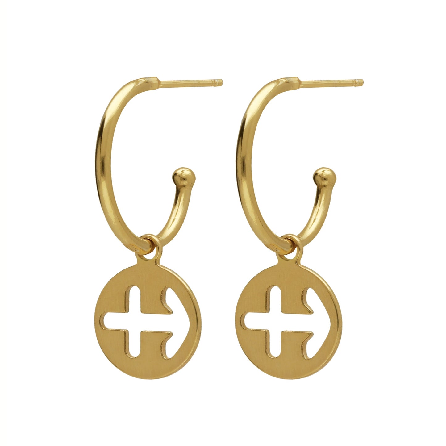 Gold plated Sterling Silver Hoop earrings horoscope from Astra