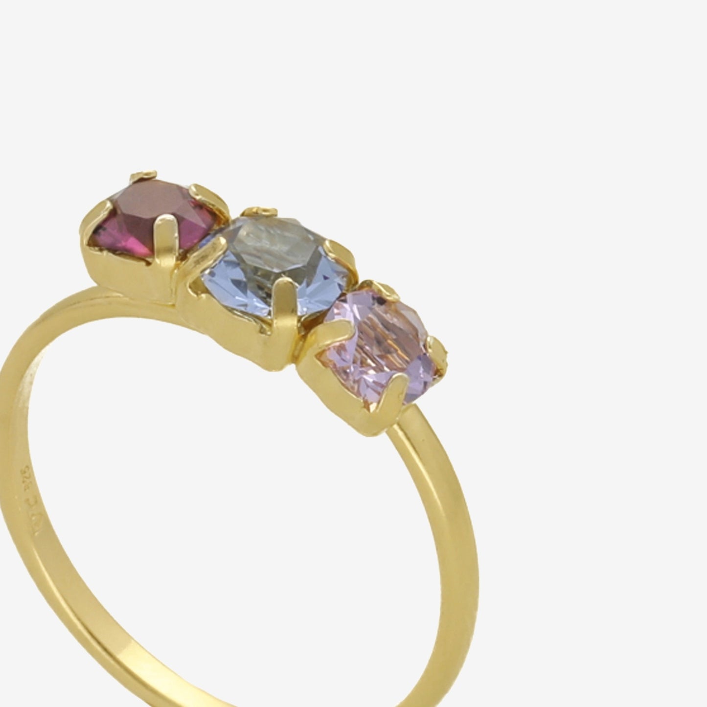 Sterling Silver Adjustable ring multicolor crystal from Velvet